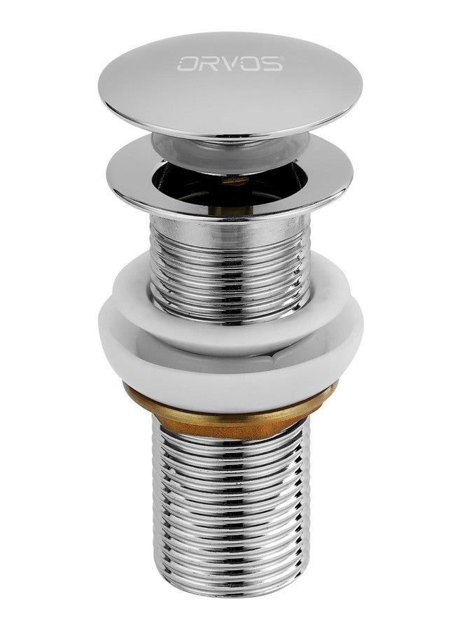 Orvos Pop-Up Style Waste Coupling, Pure Brass, Chrome Color, 3 Inches, for Sinks and Wash Basins - Image 1